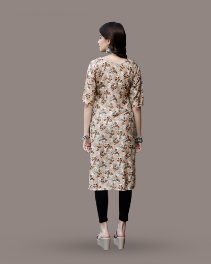 Coffee Petal Printed Kurta 