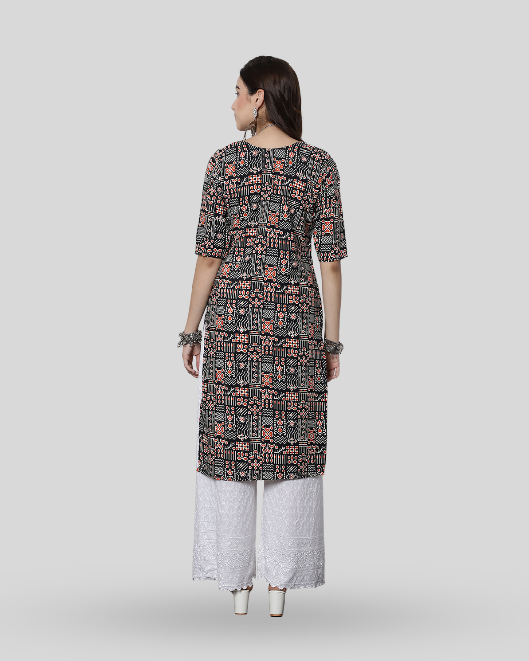 Ink and Rust Printed Kurta 