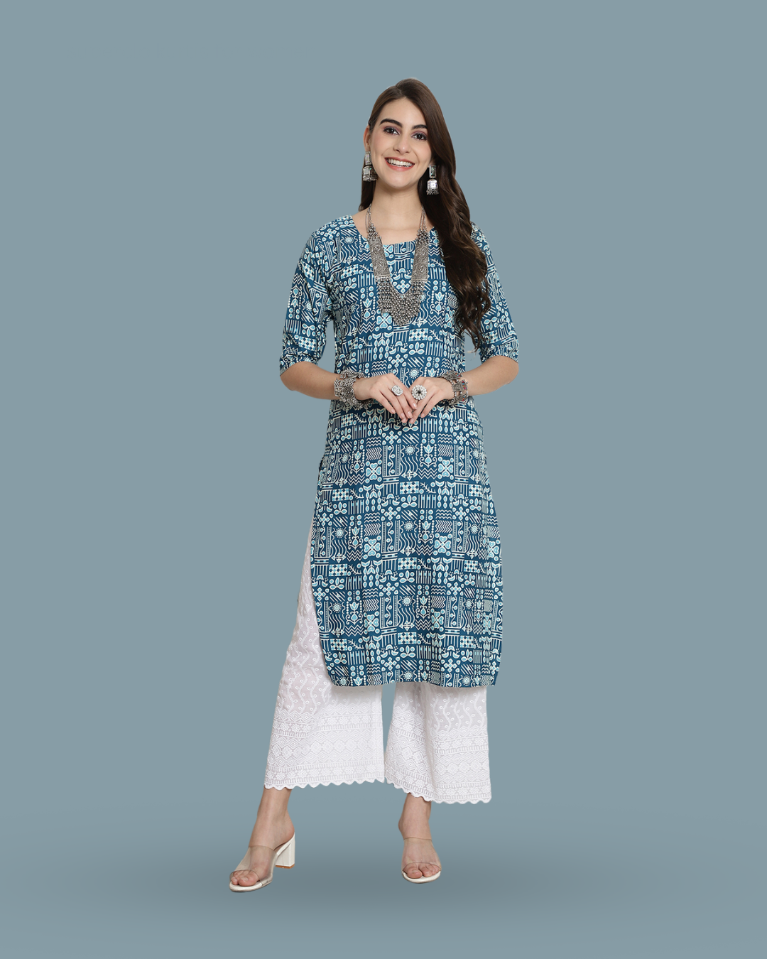 Sky Blue Fantasy Printed Kurta 