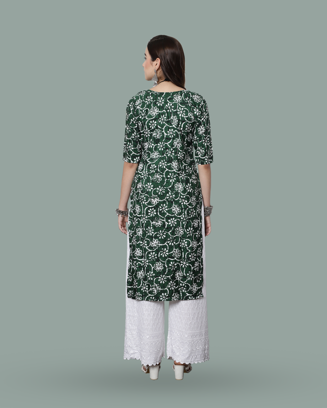 Jungle Green Printed Kurta 