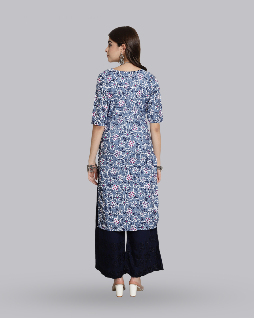 Oceanic Floral Print Kurta 