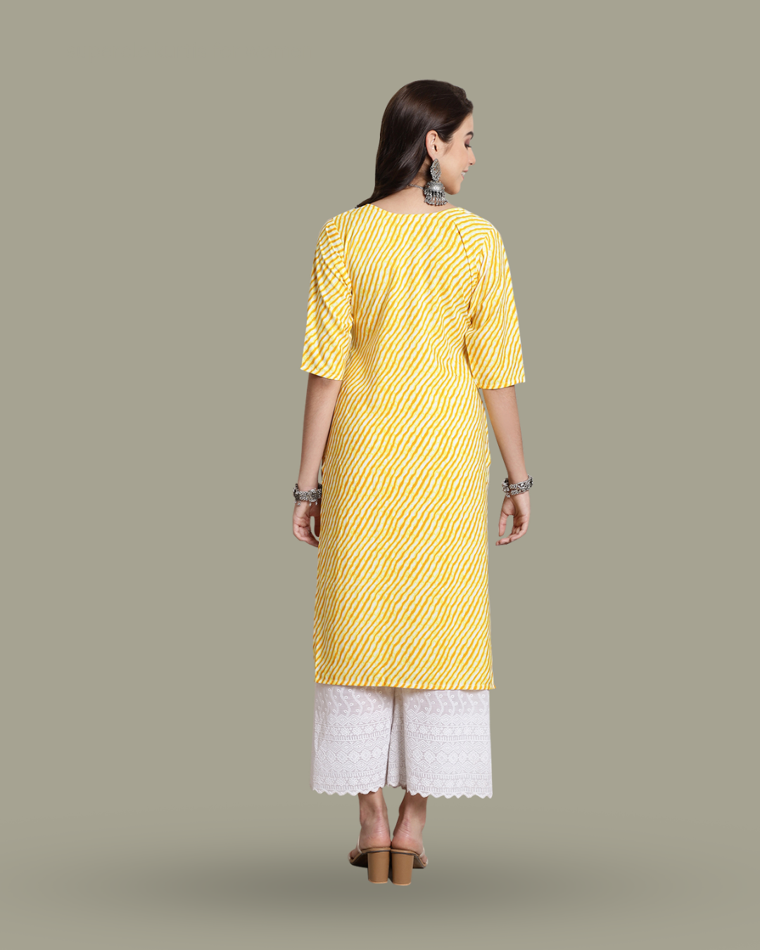 Golden Glow Leheriya Kurta 