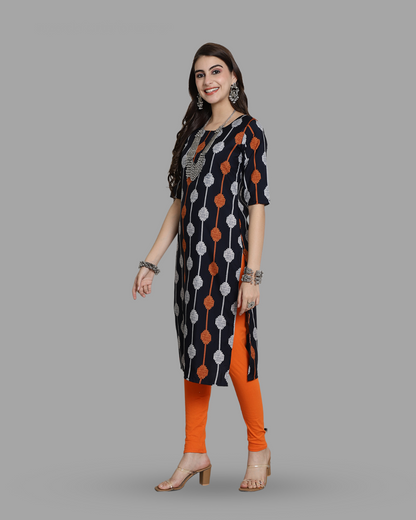 Color Block Print Kurta 