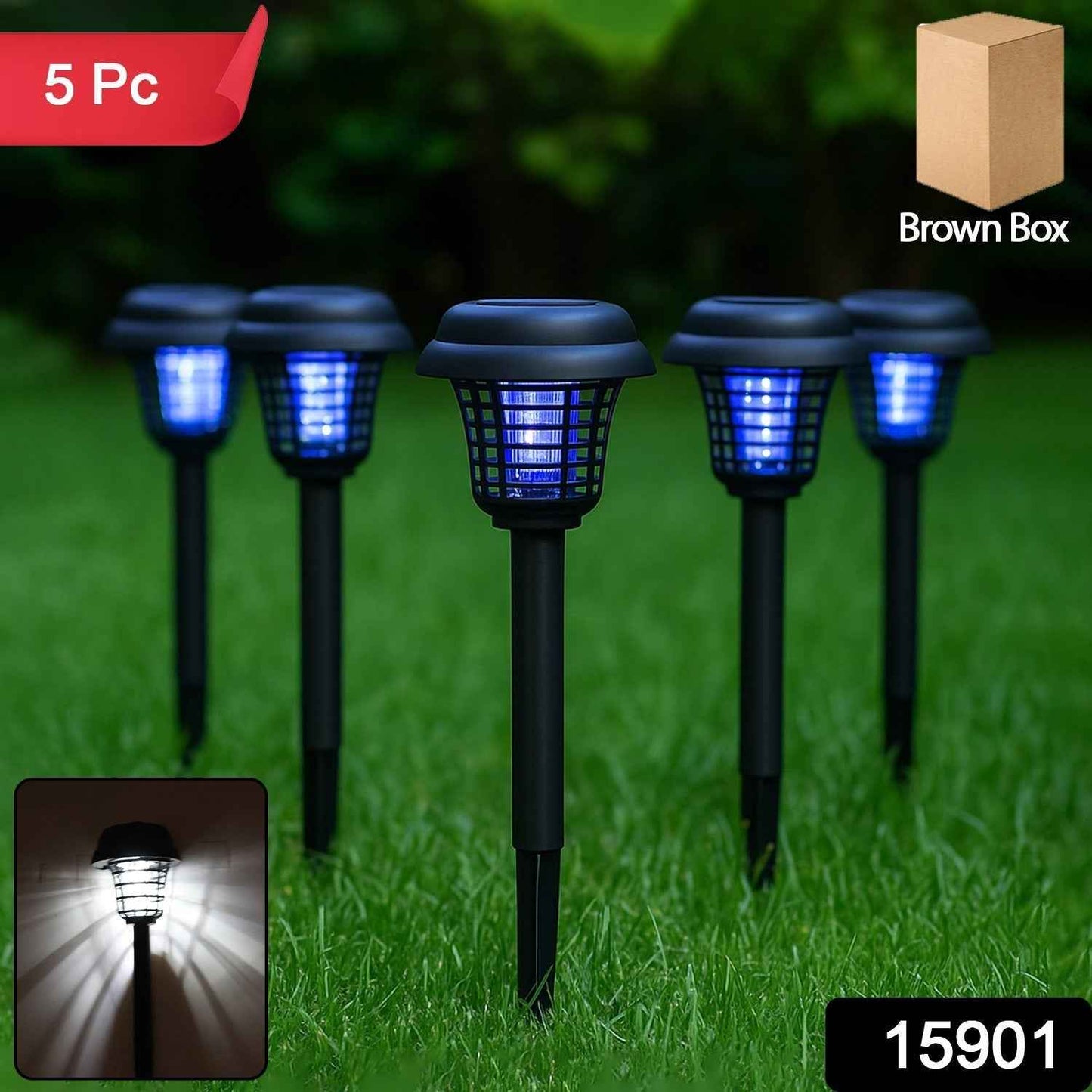 Solar Powered Mosquito Killer Garden Light (5 Pc)