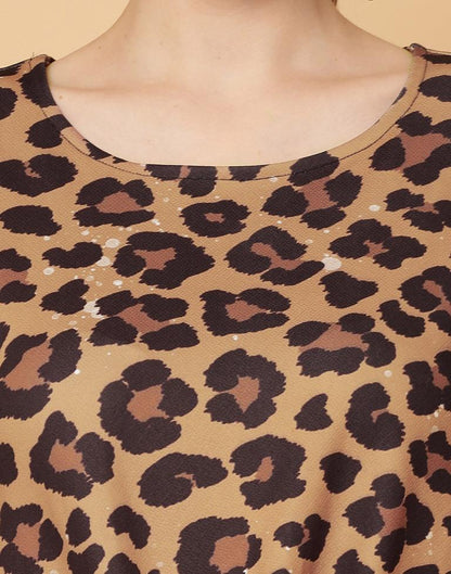 Brown Printed Top 