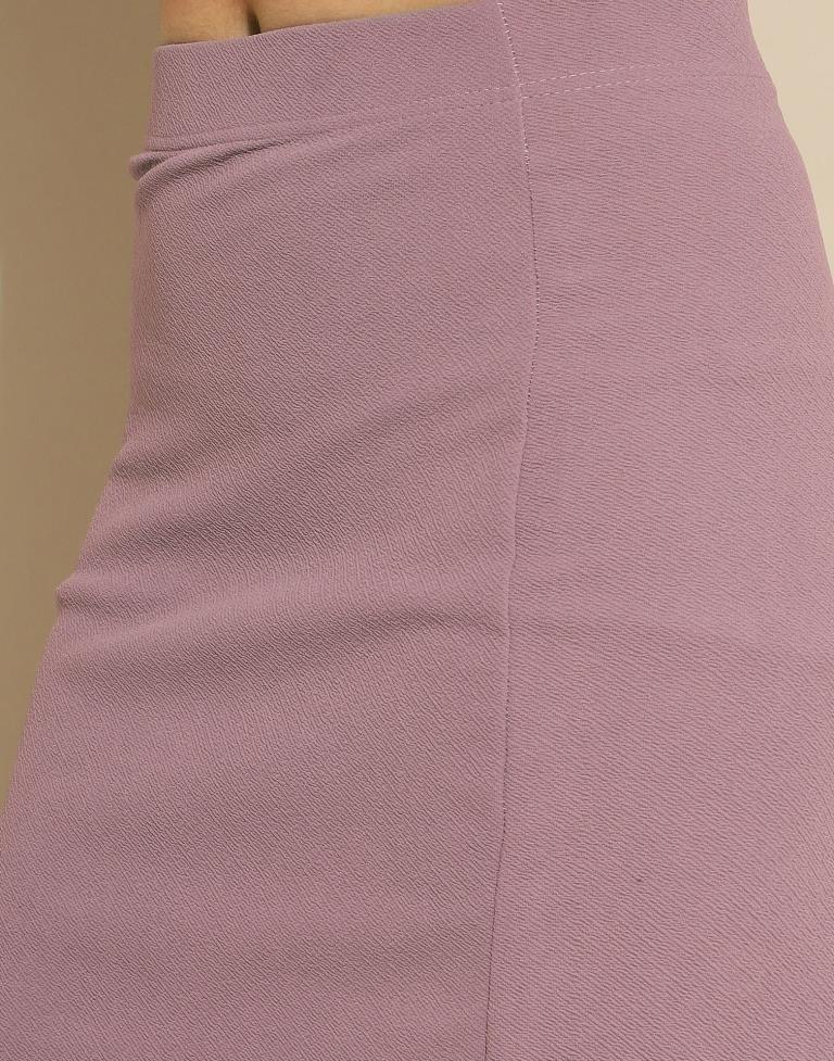 Mauve Lycra Plain Dress