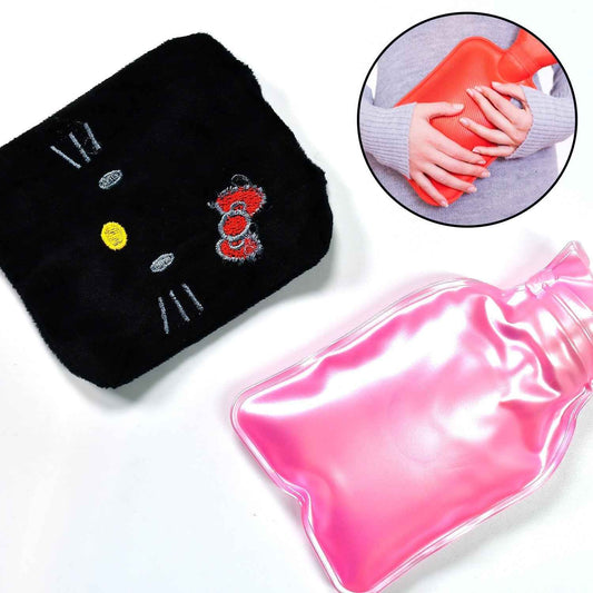 Black Hello Kitty Small Hot Water Bag with Cover – Pain Relief & Warmer