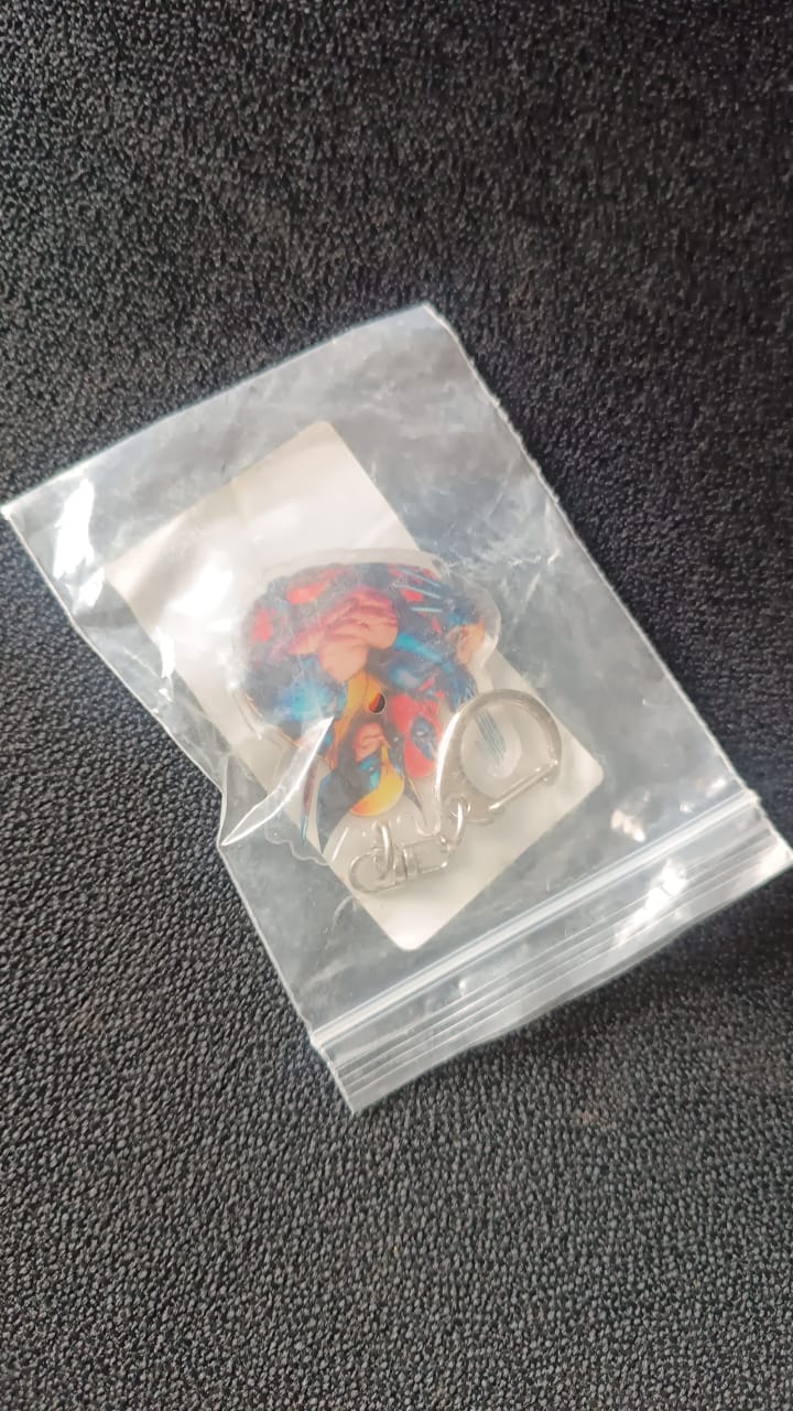 Cartoon Character Acrylic Keychain with Metal Clip