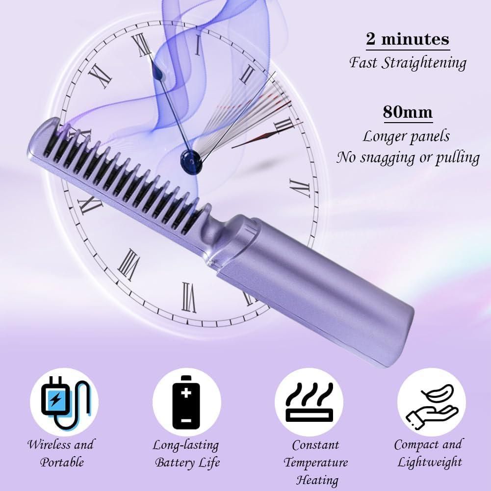 Meneflix Portable Mini Hair Straightener Comb 