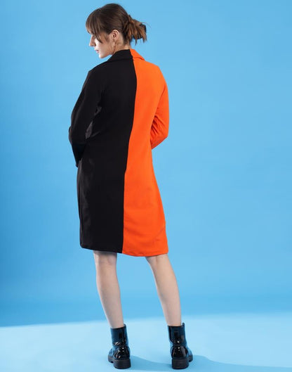 Orange Lycra Plain Dress