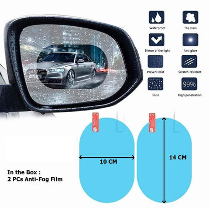 Anti-Fog & Anti-Scratch Rearview Car Mirror Film – HD Clear Protective Sticker for Safe Driving (1 Pc)