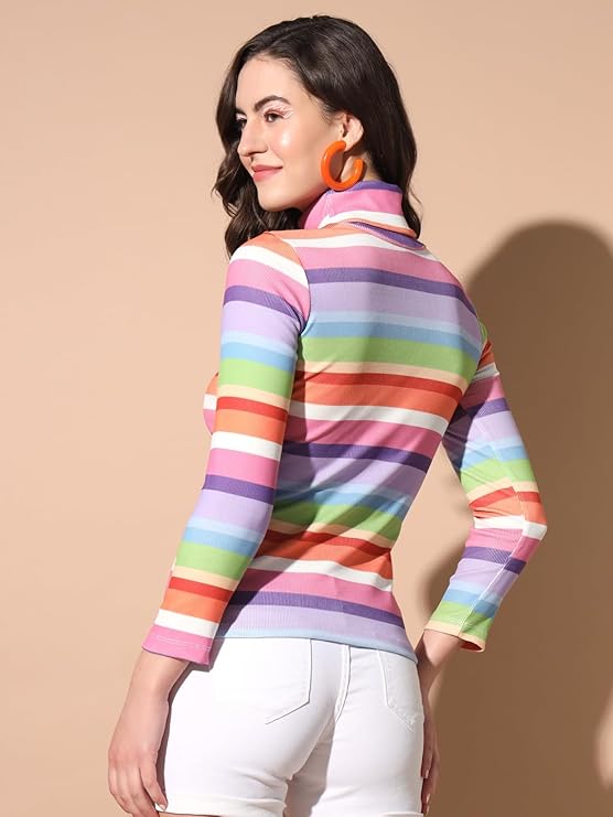 Tandul Women's Sweater - Multicolor Regular Fit Stretchable Fabric Sweater