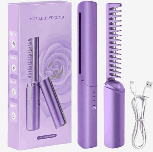 Meneflix Portable Mini Hair Straightener Comb 