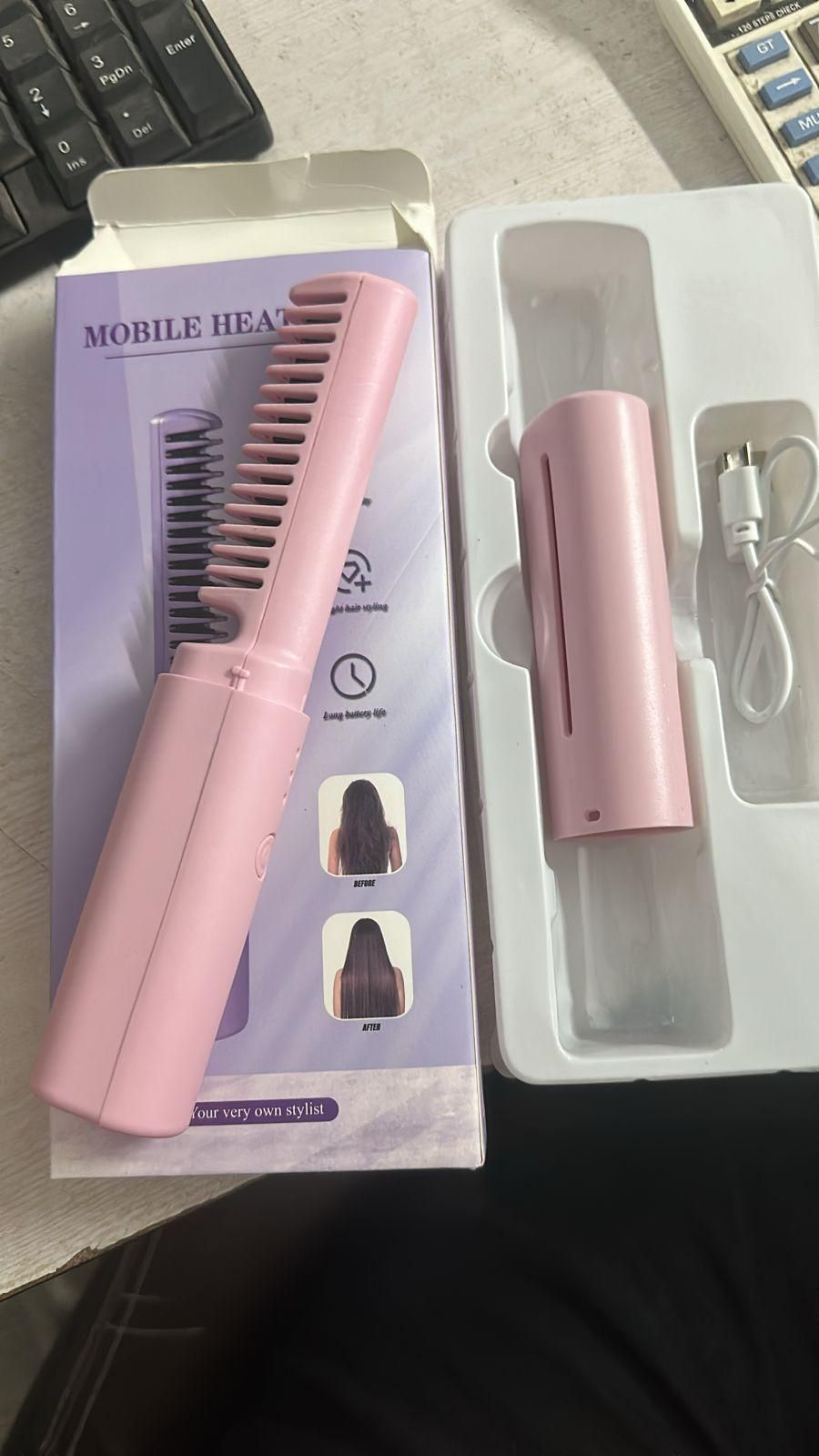 Meneflix Portable Mini Hair Straightener Comb 