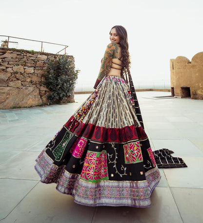 MULTI COLOR SOFT BUTTER SILK DIGITAL PRINTED LEHENGA CHOLI