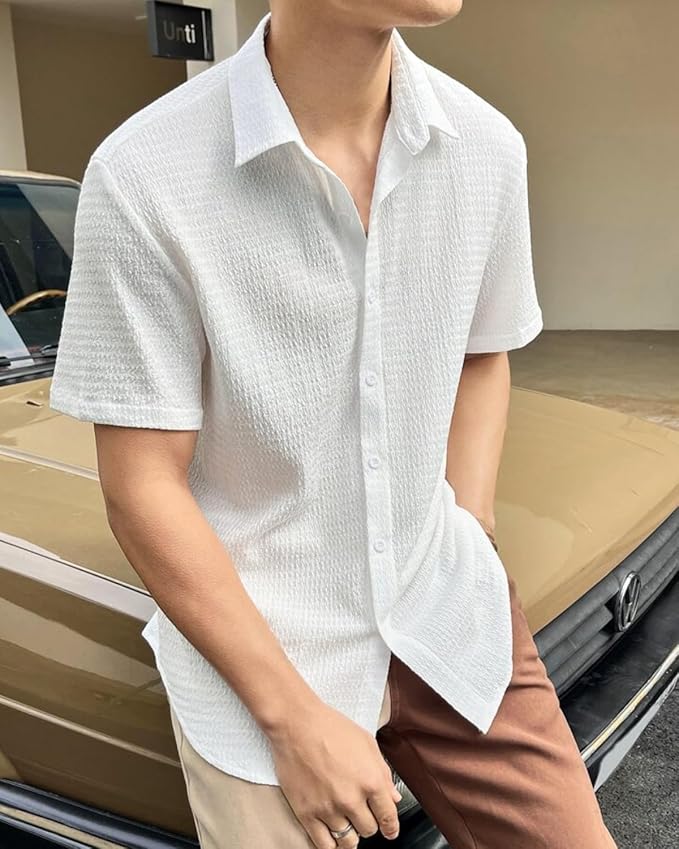 Popcorn Stylish White Shirts For Men's