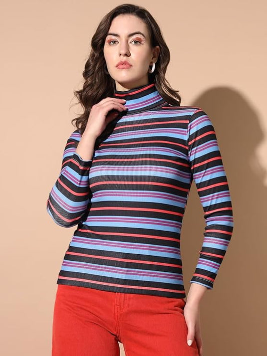 Tandul Women's Sweater - Multicolor Regular Fit Stretchable Fabric Sweater