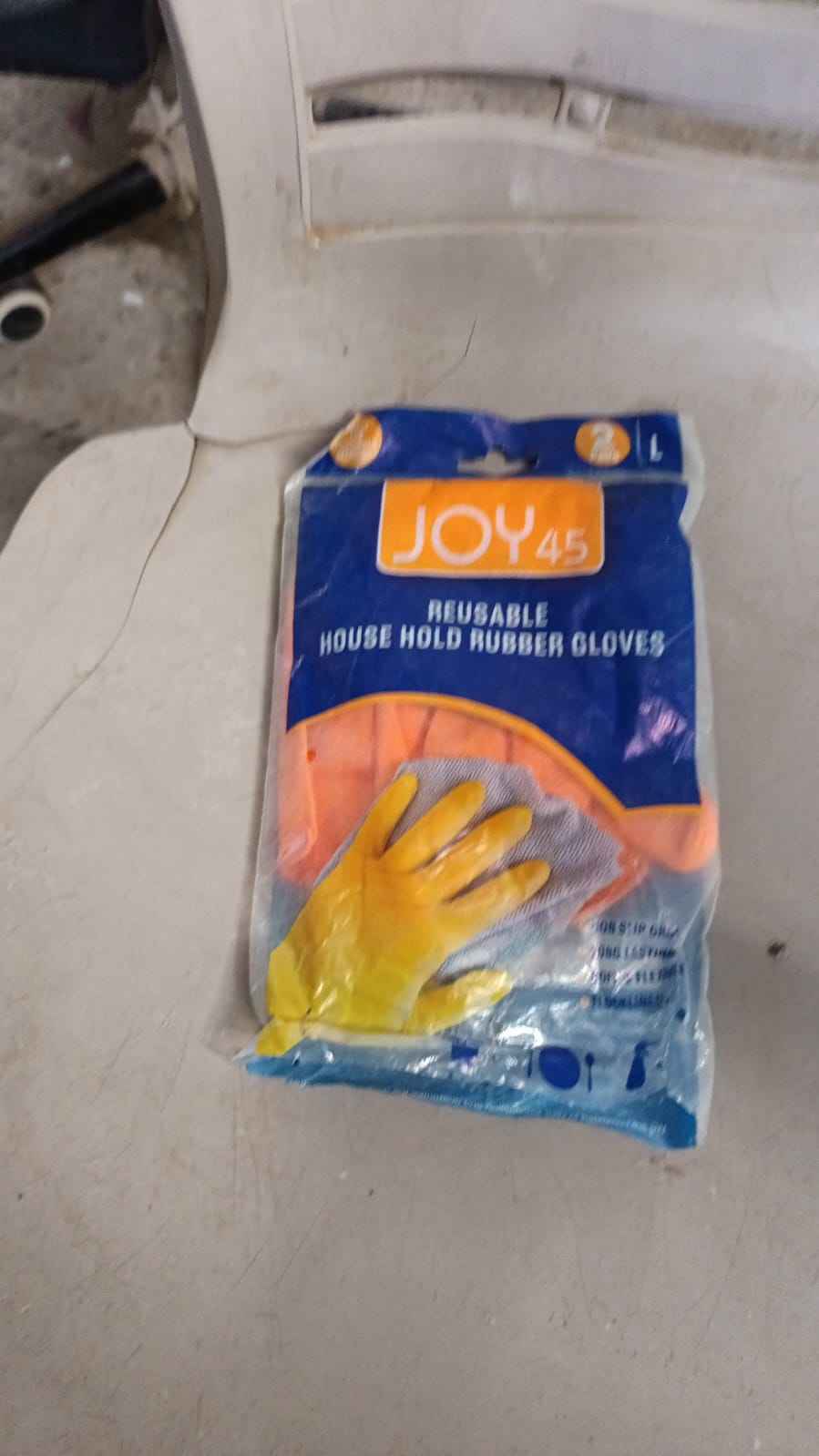 1 Pair Large Orange Gloves For Types Of Purposes Like Washing Utensils, Gardening And Cleaning Toilet Etc.