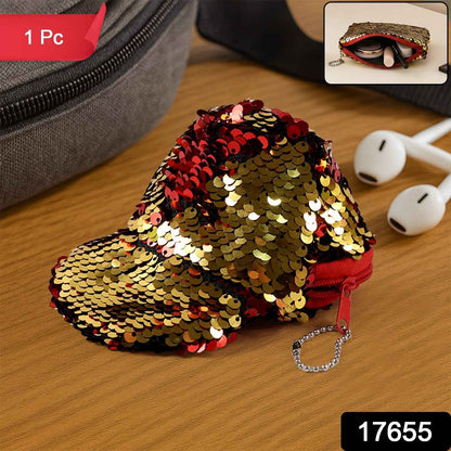 Stylish Sequin Mini Cap-Shaped Coin Purse (1 Pc)