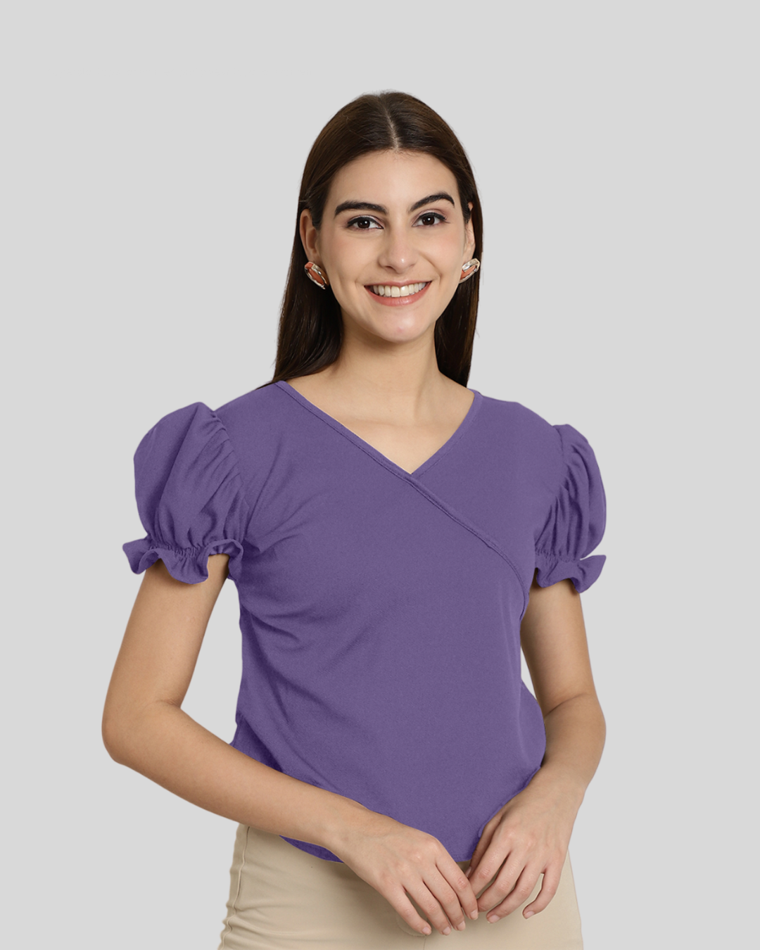 Chic Purple Short Sleeve Top 