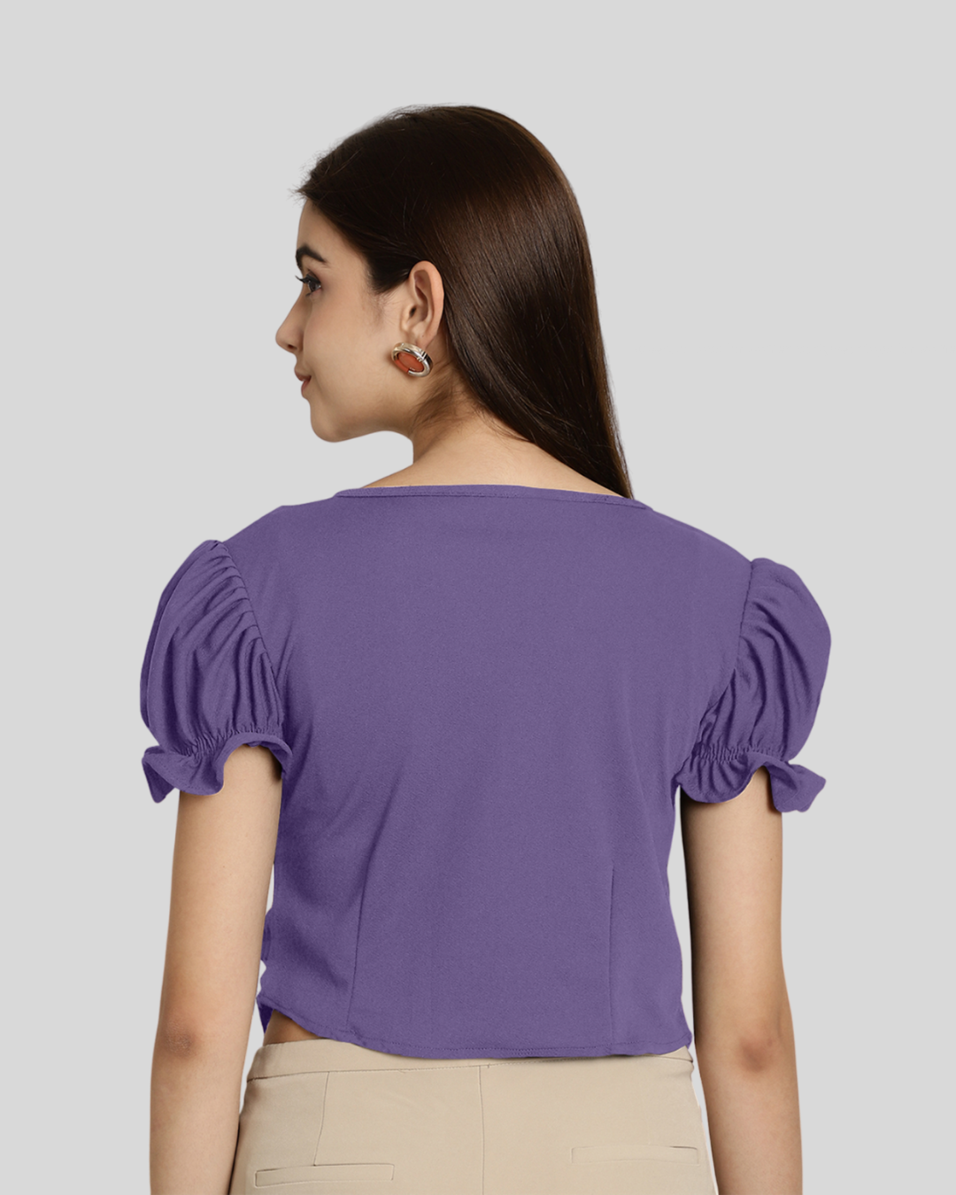 Chic Purple Short Sleeve Top 