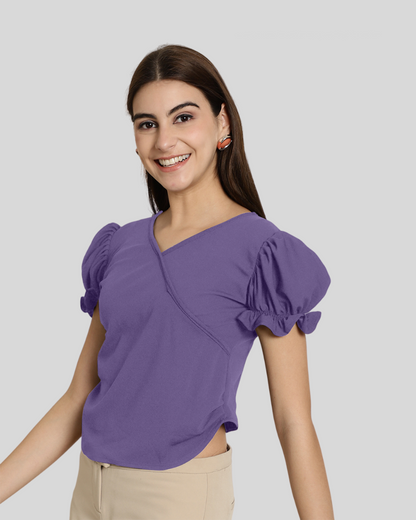 Chic Purple Short Sleeve Top 