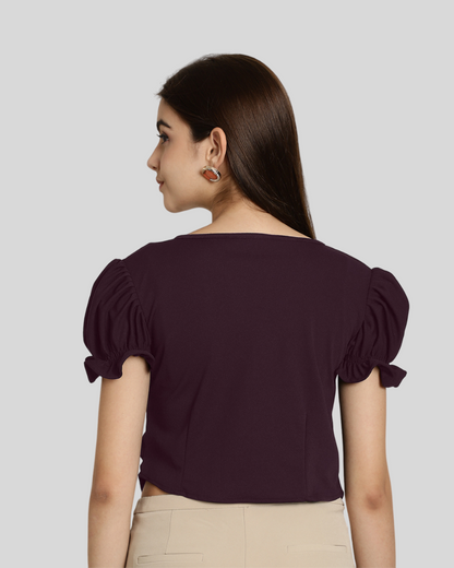 Chic Wine Short Sleeve Top 