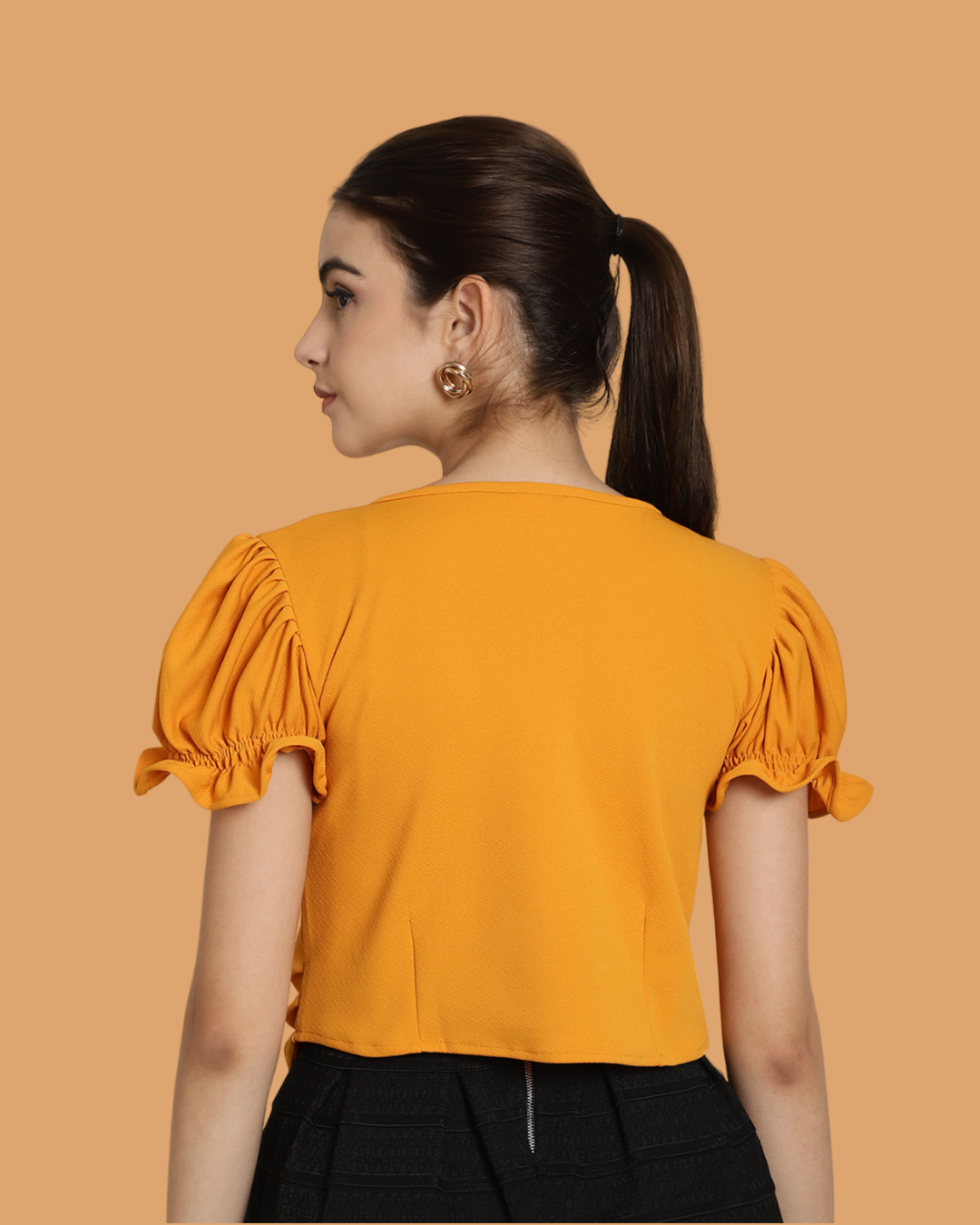 Chic Yellow Short Sleeve Top 