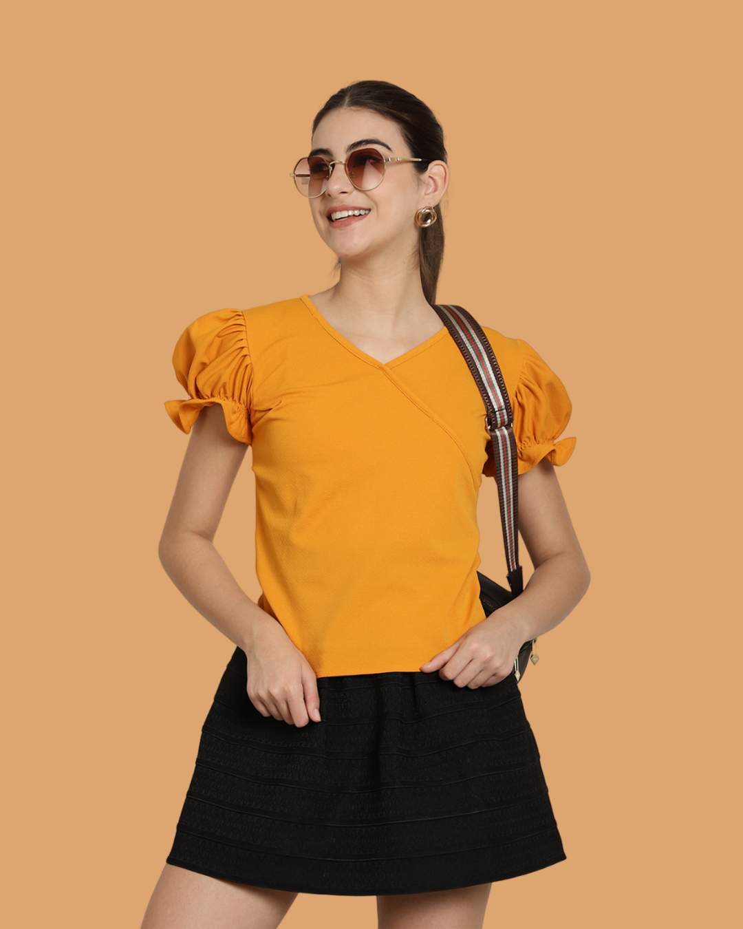 Chic Yellow Short Sleeve Top 