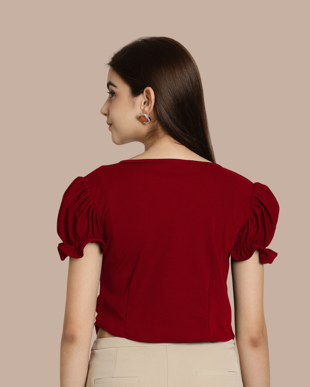 Chic Red Short Sleeve Top 