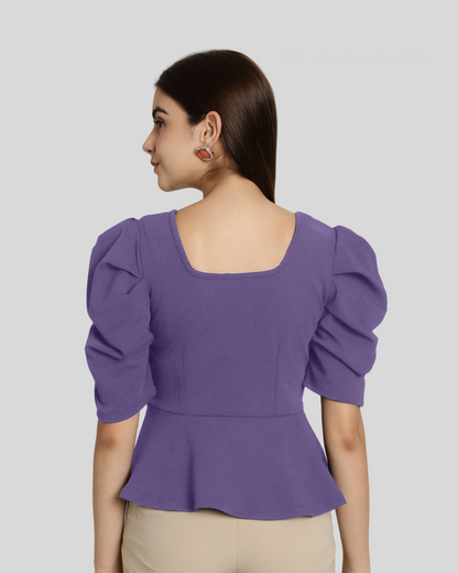 Stylish Solid Purple Top 