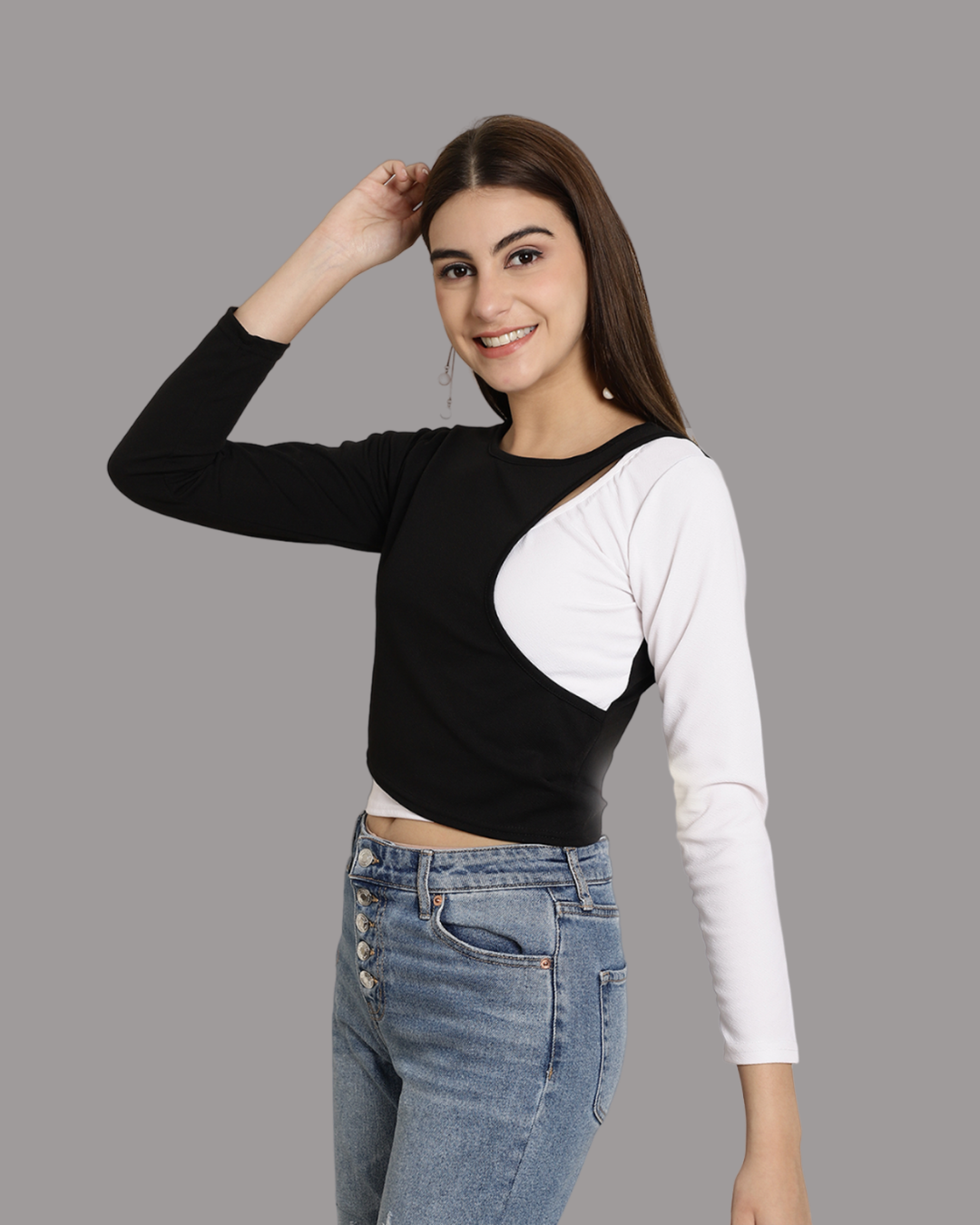 Chic Layered Monochrome Top 