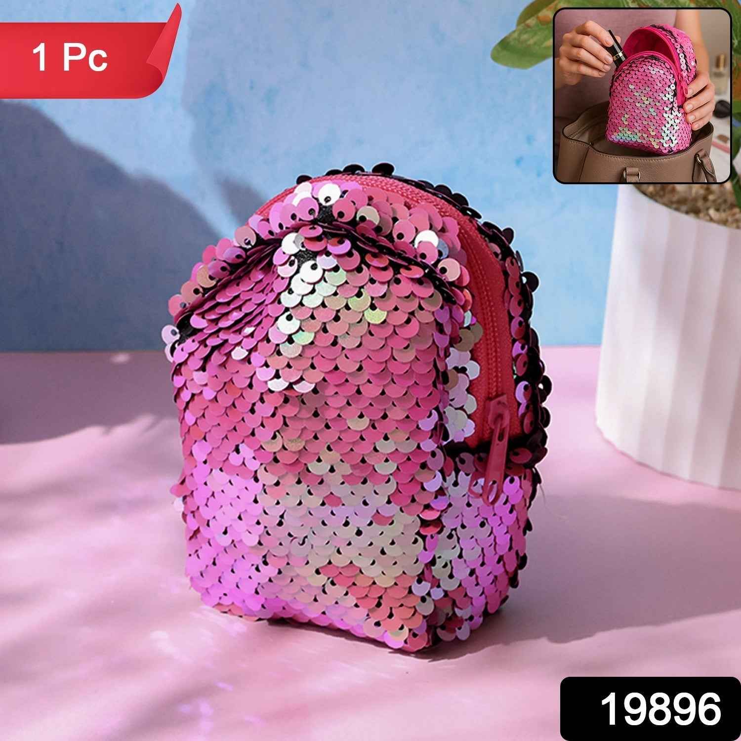 Mini Sequin Backpack Pouch - (1 Pc)