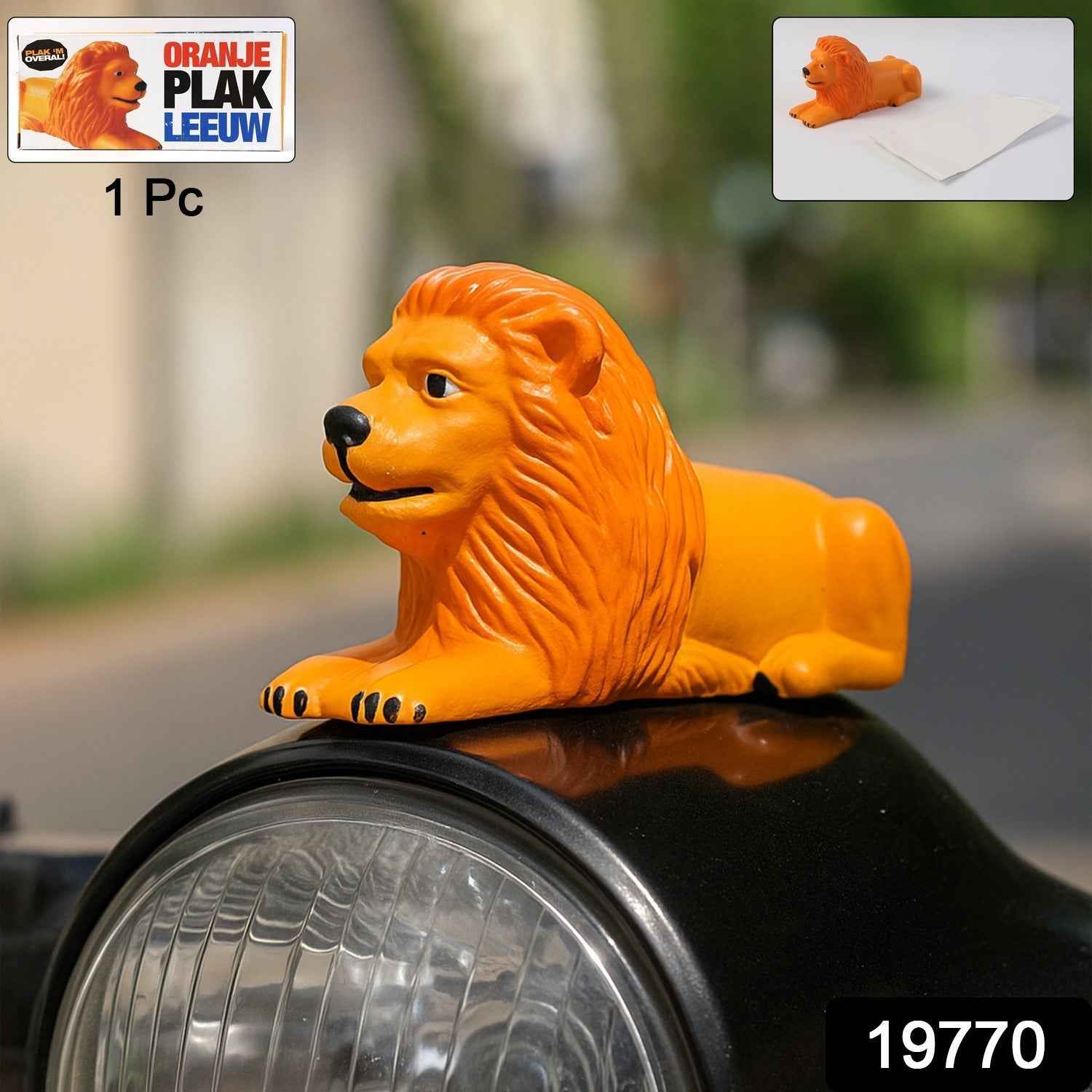 Premium Oranje Plak Leeuw Lion Car Dashboard Toy (1 Pc)