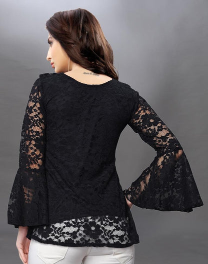 Enriching Black Coloured Net Russell Net Tops 