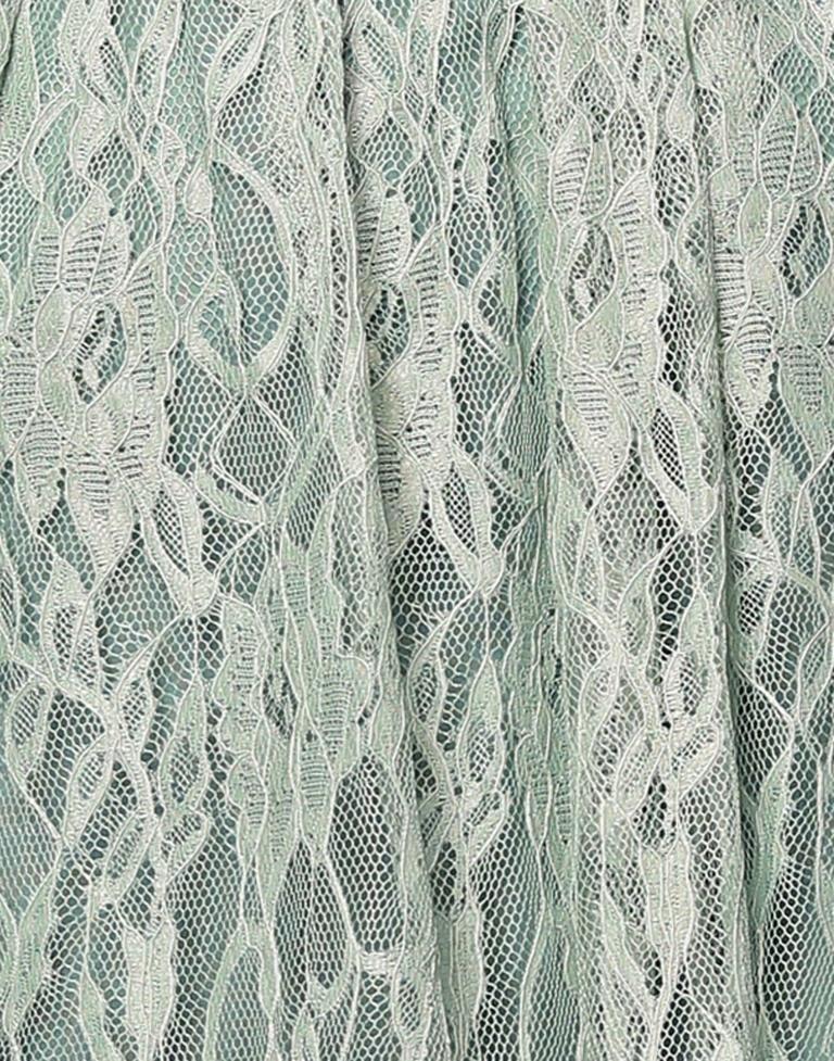 Sensuous Aqua Green Coloured Net Russell Net Dress