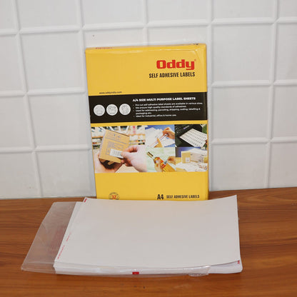 Oddy Self-Adhesive Label Sheets – A4 Full-Sheet Labels (100 Sheet)