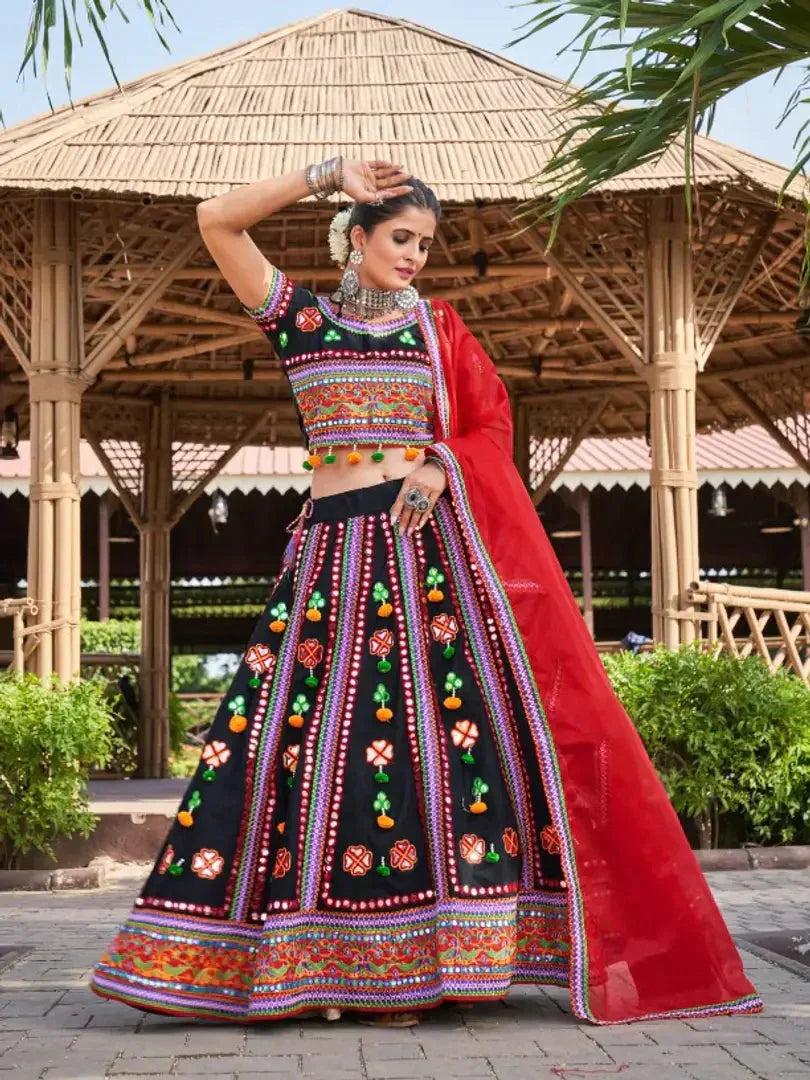 Attractive Beautiful Mirror Work Lehenga For Women simsim