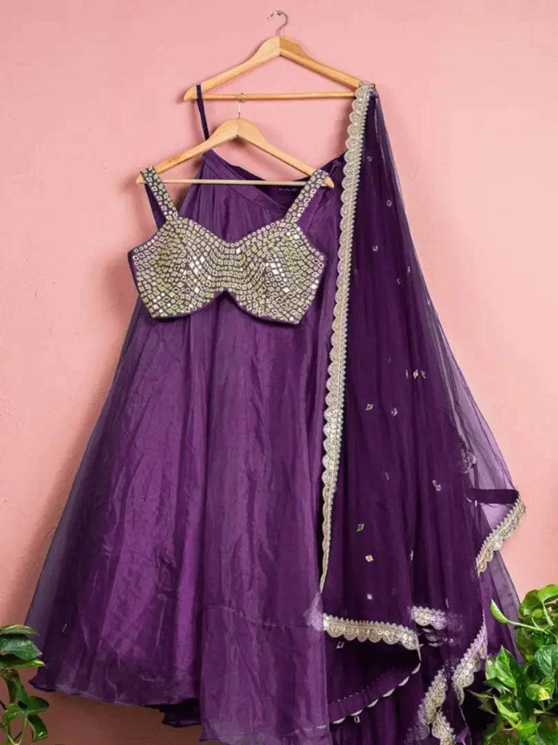 Attractive Tafeta Silk  Lehenga For Women simsim