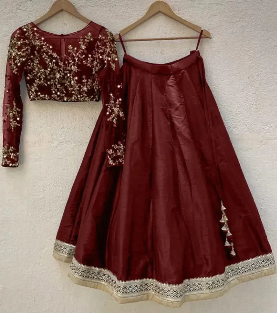 Attractive Tafeta Silk  Lehenga For Women 