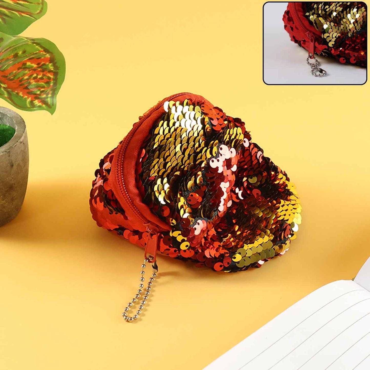 Stylish Sequin Mini Cap-Shaped Coin Purse (1 Pc)