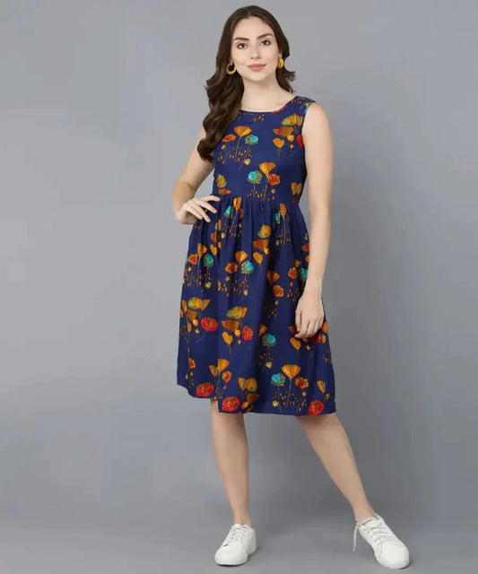 Classic Crepe Printed Dresses for Women simsim