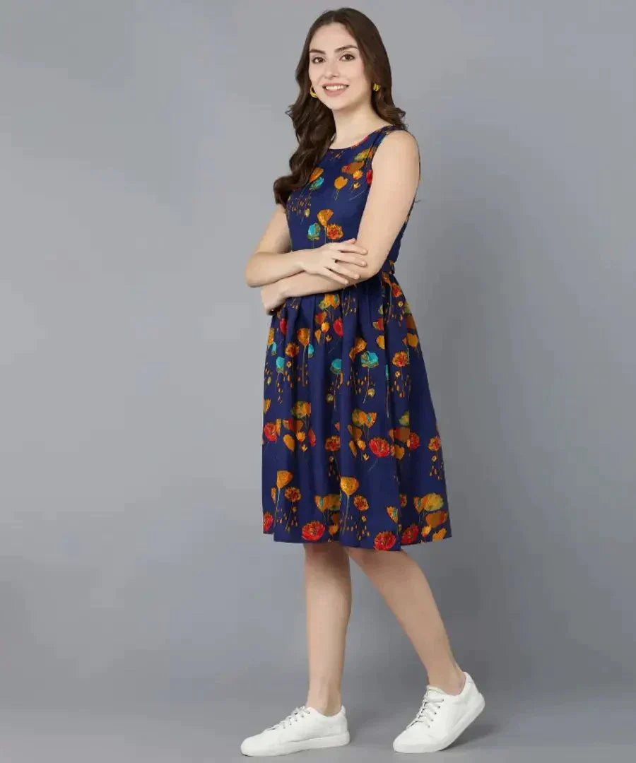 Classic Crepe Printed Dresses for Women simsim