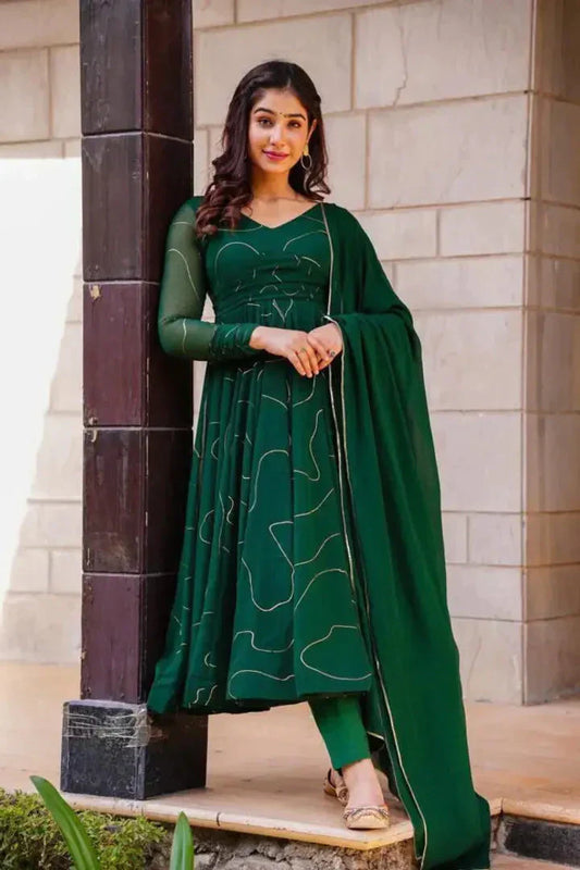 Classic Georgette Gown with Dupatta for Women simsim