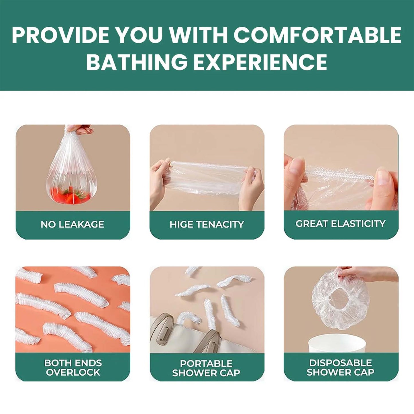 Disposable Men’s Hair Protection Shower Cap / Head Cover (5 Pc)