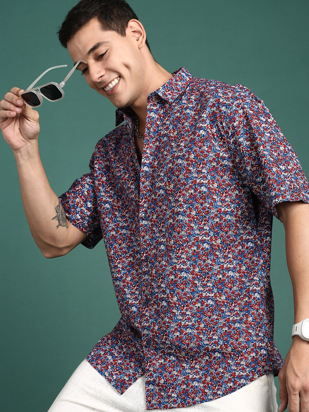 Men Floral Multi Slim Fit Shirt