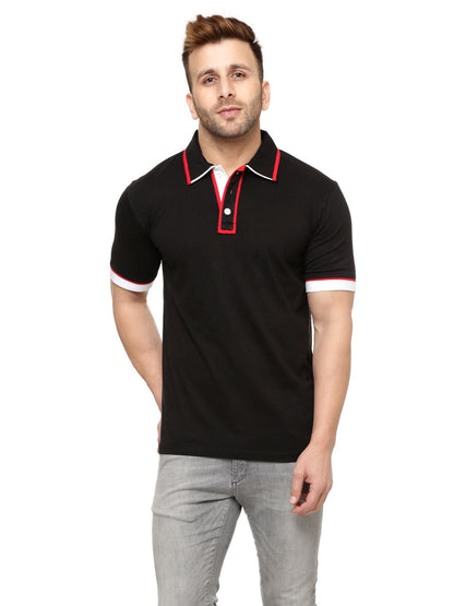 Black/Red Half Sleeves  Polo T-Shirt