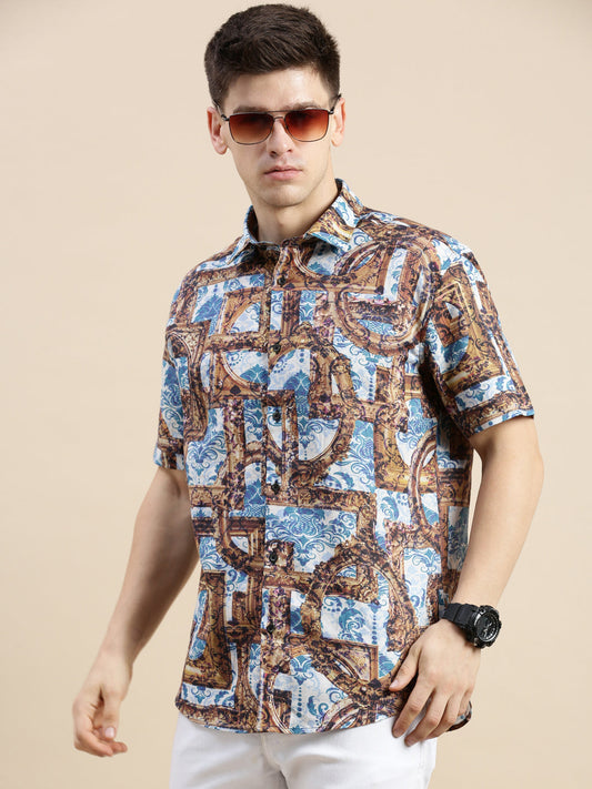 Men Multi Graphics Casual Shirt