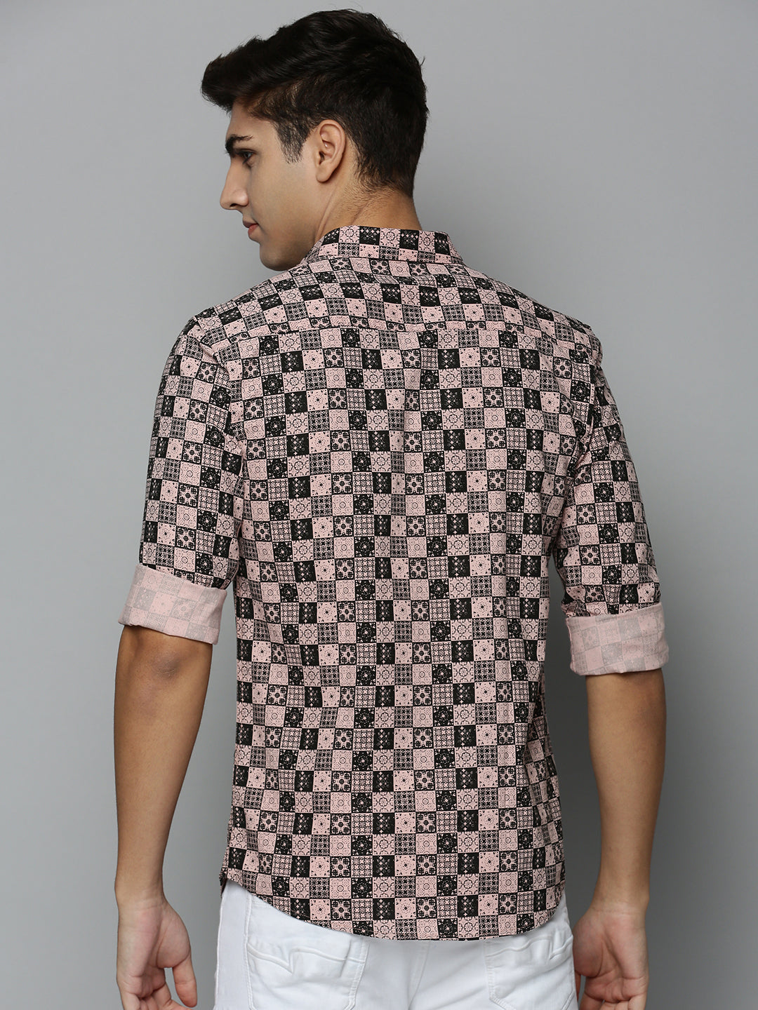 Men Peach Printed Casual Shirt