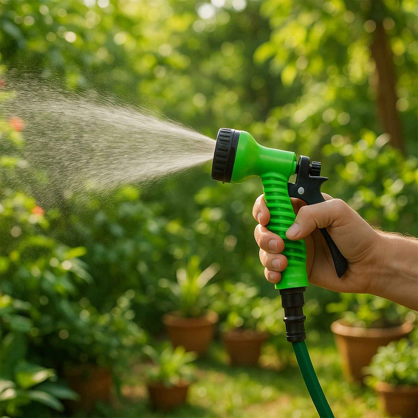 Multi-Pattern Garden Hose Spray Nozzle (1 Pc)
